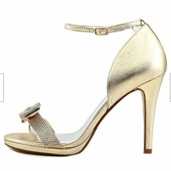 Caparros Womens Zolina Open Toe D'Orsay Pumps Gold Metallic Size 7.5 M Prom NEW - Picture 3 of 4